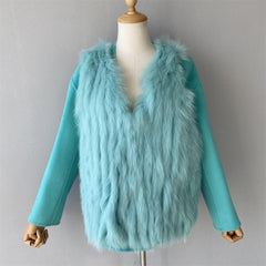 Jacket Vest with Long Sleeves in Natural Fox Fur – Luxurious & Warm