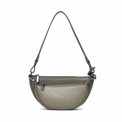 Vintage Genuine Leather Half Moon Shoulder Bag | Retro Style