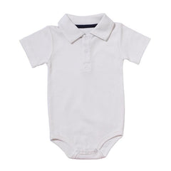 Fashionable Button-Down Collar Bodysuit Set | Unisex Baby Bodysuits

