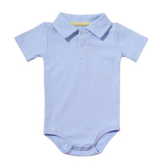 Fashionable Button-Down Collar Bodysuit Set | Unisex Baby Bodysuits