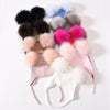 Children's wool knitted hat with two pompoms - Family Shopolf
