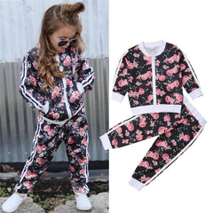 Floral Jacket & Jogger Set for Kids – Stylish & Comfortable Outfit