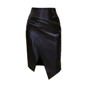 Women's faux leather midi skirt - Family Shopolf