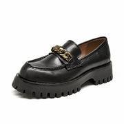 Genuine leather women's casual slip-on shoes - Family Shopolf