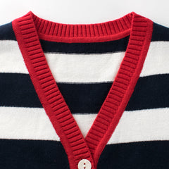 Knitted Cardigan for Boys | Long Sleeve Striped V-Neck Design