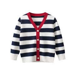 Knitted Cardigan for Boys | Long Sleeve Striped V-Neck Design